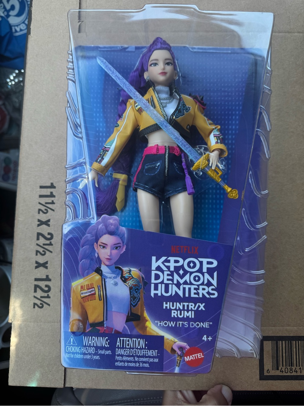 Mattel K-Pop Demon Hunters Huntrx Rumi Doll - Purple Hair & Yellow Jacket